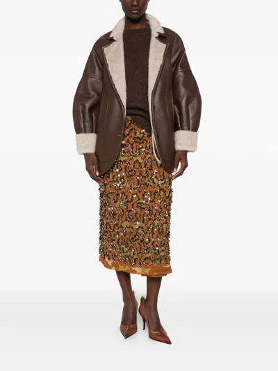Dixie Faux-shearling Trim Coat In Brown