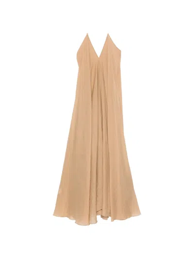 Dixie Halterneck Maxi Dress In Brown