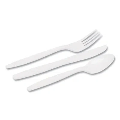 Dixie ® Heavy-duty Combo Pack Heavy Weight Plastic Disposable Flatware Set In White