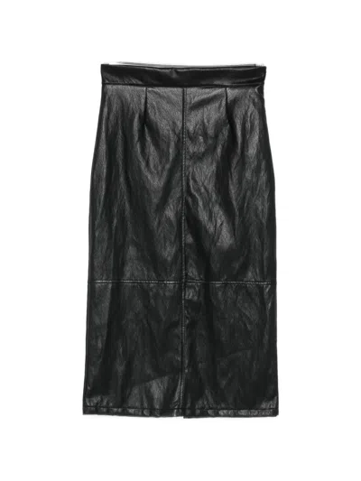 Dixie High-waisted Panelled Midi Skirt In Black