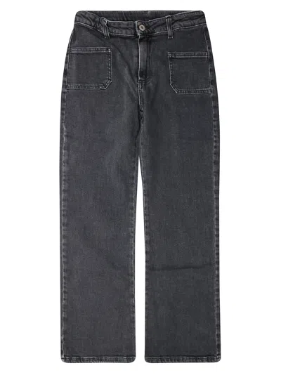 Dixie Kids' Flare Velvet Trousers In Nero