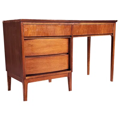 Pre-owned Dixie Midcentury 1960s  Desk, Two Sided, 4 Drawers In Brown