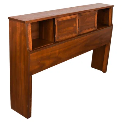 Pre-owned Dixie Midcentury Full Headboard Storage Bookcase In Brown