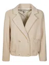 Dixie Mini Short Double-breasted Jacket In Nude