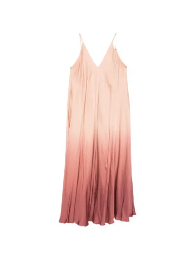 Dixie Ombré-effect Satin Maxi Dress In Pink