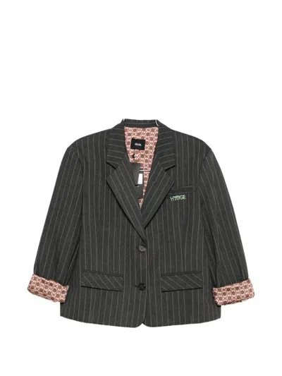 Dixie Pinstripe-print Crystal-embellished Jacket In Gray