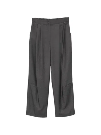 Dixie Pleated Straight-leg Trousers In Gray