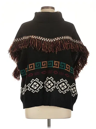 Pre-owned Dixie Poncho In Black