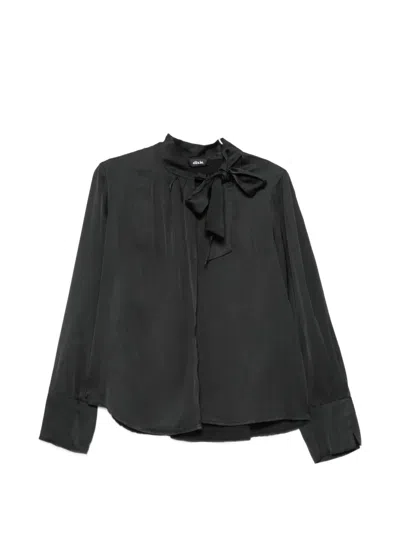 Dixie Pussy-bow Long-sleeve Blouse In Black