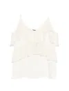 Dixie Ruffled V-neck Top In White