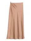 Dixie Satin Midi Skirt In Brown