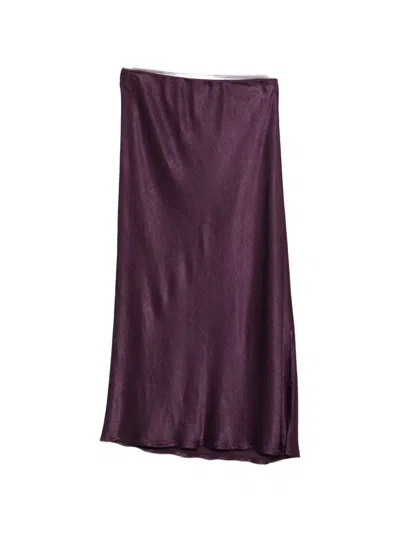 Dixie Satin-finish Bias-cut Skirt In Purple
