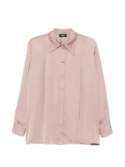 Dixie Satin-finish Button-up Shirt In Pink