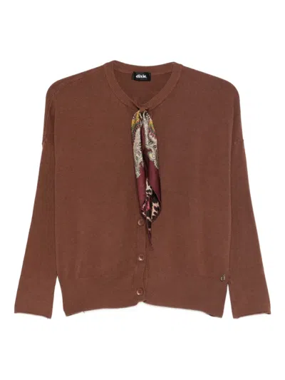 Dixie Scarf-detail Knitwear In Brown