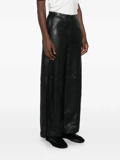 Dixie Seam-detail Wide-leg Trousers In Black