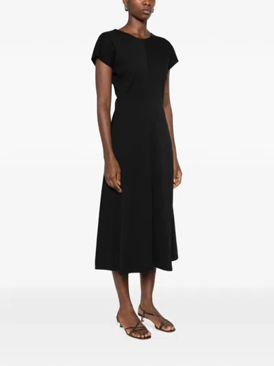 Dixie Short-sleeve A-line Maxi Dress In Black