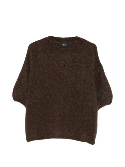 Dixie Short-sleeve Knitted Sweater In Brown