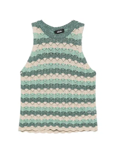 Dixie Striped Crochet-knit Top In Multi