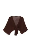 Dixie Tie-front Blouse In Brown