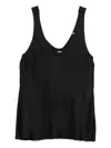 Dixie V-neck Cotton Top In Black