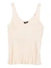 Dixie V-neck Cotton Top In Neutral