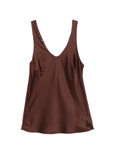 Dixie V-neck Top In Brown