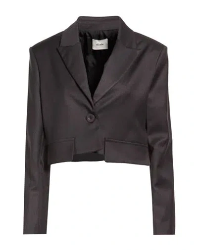 Dixie Woman Blazer Charcoal Size M Polyester, Viscose, Elastane In Brown