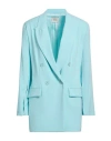 Dixie Woman Blazer Sky Blue Size M Polyester, Viscose, Elastane In Blue
