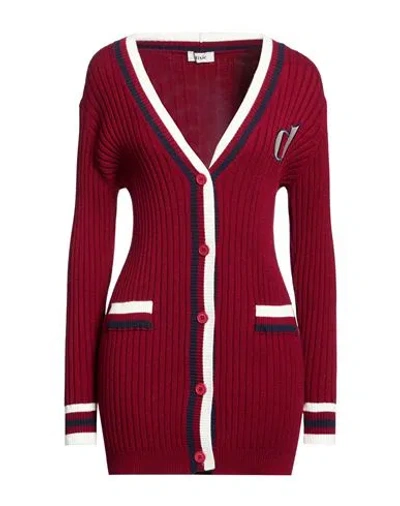 Dixie Woman Cardigan Burgundy Size M Viscose, Polyester, Polyamide In Red