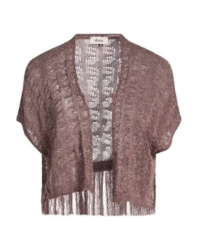 Dixie Woman Cardigan Mauve Size S Viscose, Metallic Fiber, Polyamide In Brown