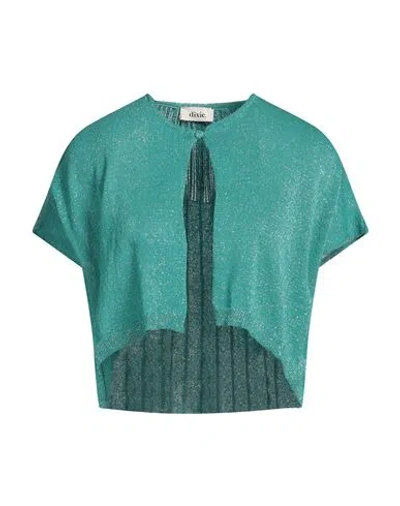 Dixie Woman Cardigan Turquoise Size M Viscose, Metallic Fiber, Polyamide In Blue