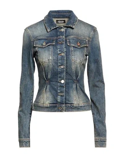 Dixie Woman Denim Outerwear Blue Size Xs Cotton, Elastane