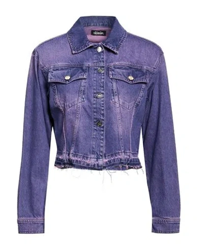 Dixie Woman Denim Outerwear Purple Size S Cotton In Blue