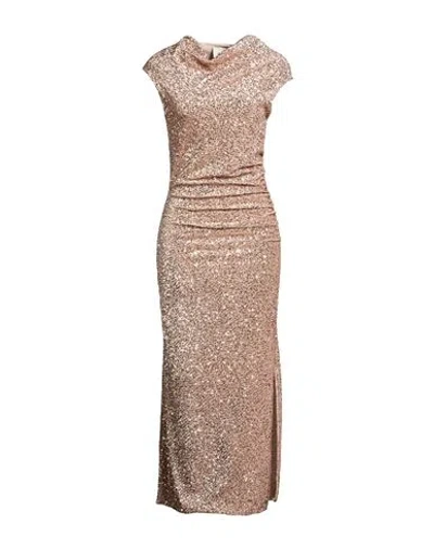 Dixie Woman Maxi Dress Gold Size M Polyester In Pink
