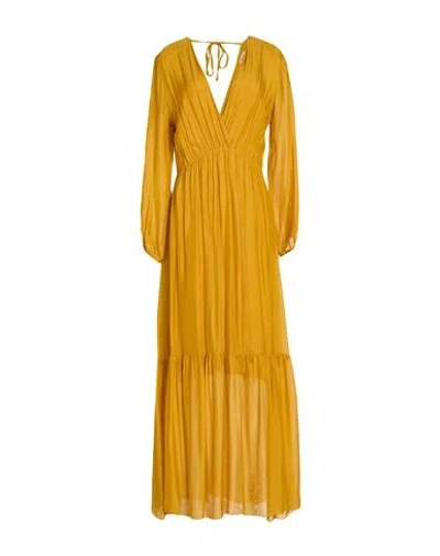 Dixie Woman Maxi Dress Marigold Size S Viscose, Silk In Yellow
