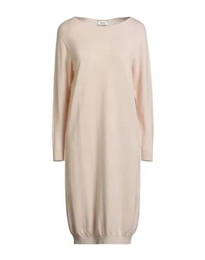 Dixie Woman Midi Dress Beige Size M Merino Wool In Neutral
