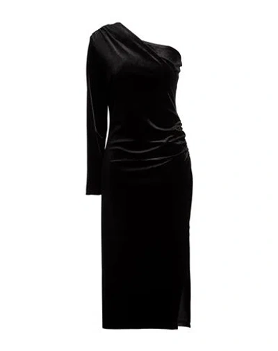 Dixie Woman Midi Dress Black Size M Polyester, Elastane