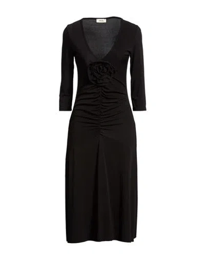 Dixie Woman Midi Dress Black Size M Polyester, Elastane
