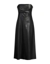 Dixie Woman Midi Dress Black Size M Polyester, Polyurethane In Black