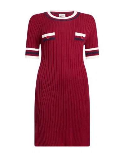 Dixie Woman Midi Dress Burgundy Size M Viscose, Polyester, Polyamide In Red