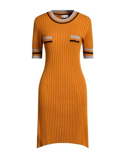 Dixie Woman Midi Dress Marigold Size M Viscose, Polyester, Polyamide In Orange