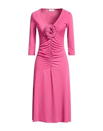 Dixie Woman Midi Dress Mauve Size M Polyester, Elastane In Pink