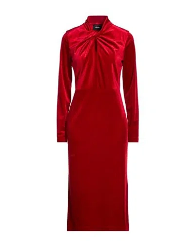 Dixie Woman Midi Dress Red Size L Polyester, Elastane
