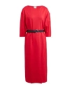 Dixie Woman Midi Dress Red Size M Viscose, Polyamide, Elastane In Red