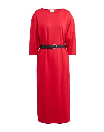 Dixie Woman Midi Dress Red Size M Viscose, Polyamide, Elastane