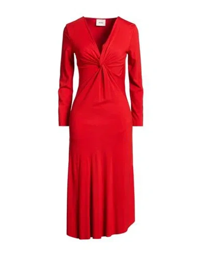 Dixie Woman Midi Dress Red Size M Viscose, Polyamide, Elastane