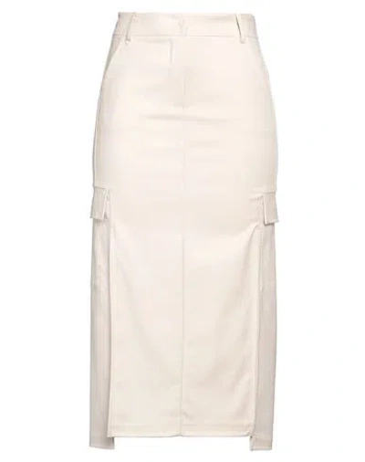 Dixie Woman Midi Skirt Beige Size M Polyester, Viscose, Elastane