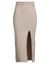 Dixie Woman Midi Skirt Beige Size M Viscose, Metallic Polyester, Polyamide, Polyester In Neutral
