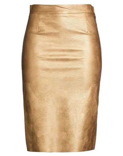 Dixie Woman Midi Skirt Camel Size M Polyurethane, Viscose In Brown