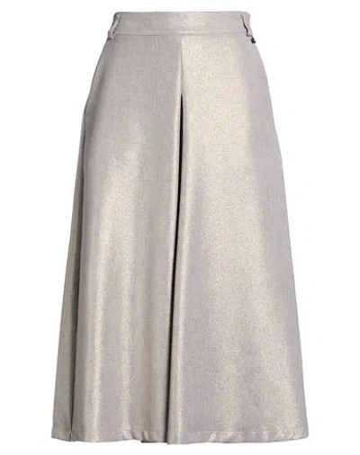 Dixie Woman Midi Skirt Grey Size S Polyester In Gray